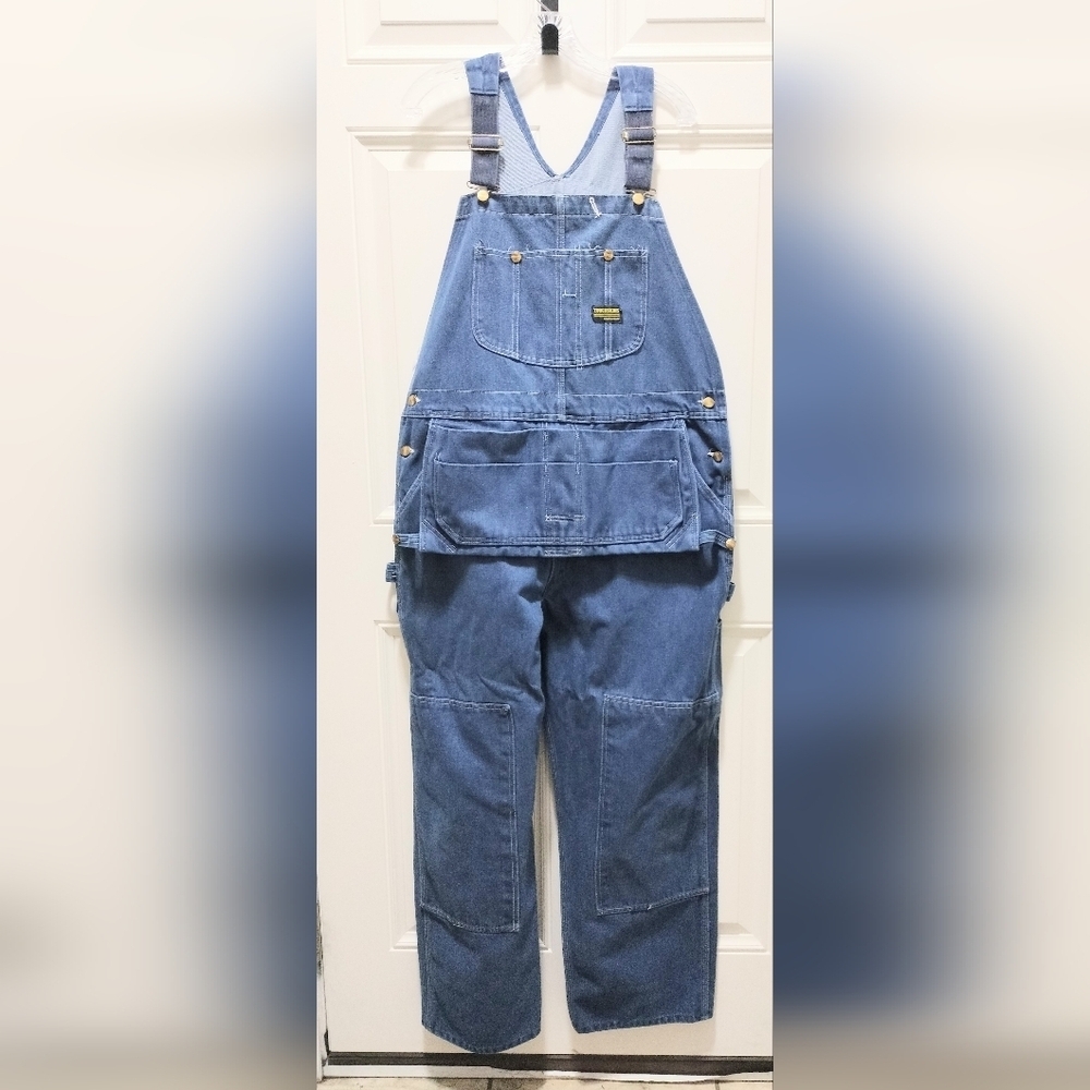 Vintage 80s Sears ToughSkins Overalls Men’s Bibs Union Made Denim Adjustable